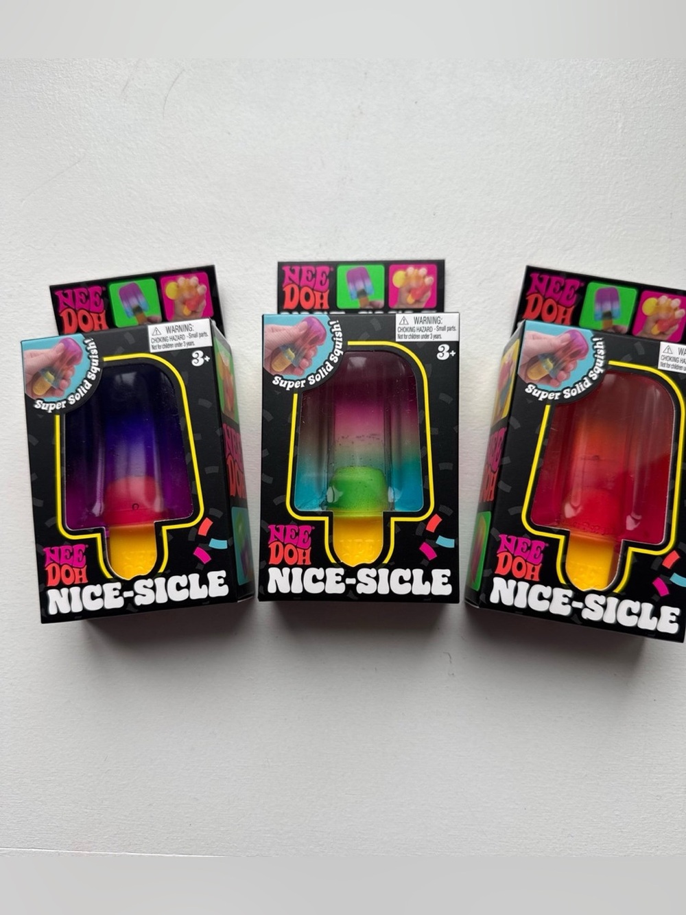 Nee Doh Nice-Sicle Popsicle Squishy Toy - Multicolor bundle of three